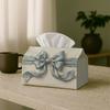 1pc Blue Bow Art Tissue Holder | Versatile Napkin Holder, Ideal for Home Use, Celebrations, And Car Decor. Realistic Ribbon Knot Design - Stylish Tiss