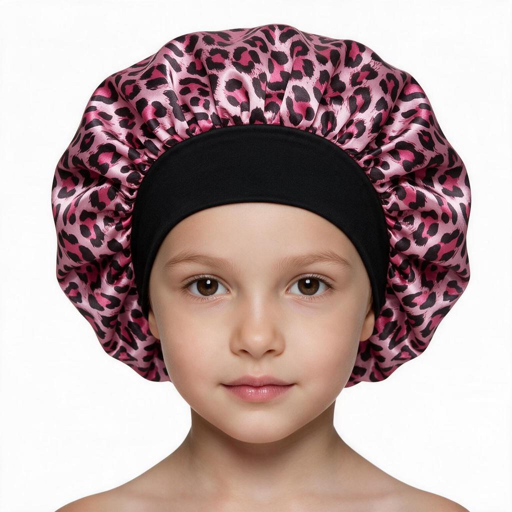 Children's Satin Sleep Cap - Soft Elastic Silk-like Hair Care Hat