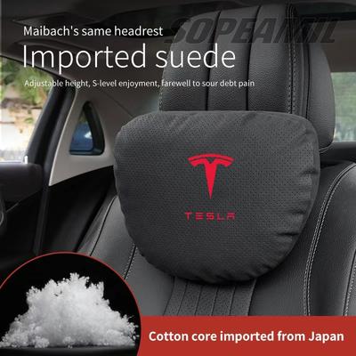Car Ventilate Suede Headrest Neck Support Model 3 Model Y Model S Model X Cybertruck Roadsrer Seat Waist Cushion Pillow