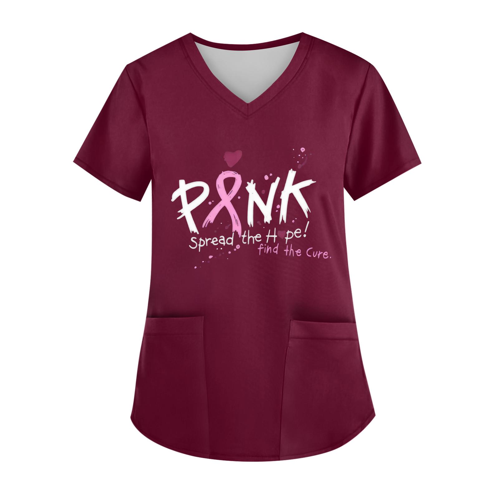 

Женский топ с V-образным вырезом, короткими рукавами, карманом и боковым разрезом XL винный