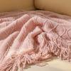 Tassel Lightweight Knitted Blanket for Sofa, Air Conditioning, Summer Naps, and Bay Windows
