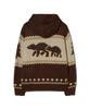 Physical Department Bear Two-Way Nordic Knit Zip-Up_Brown