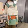 Student Skolväska Ryggsäck Stor Kapacitet Dam Färgblock Ryggsäck