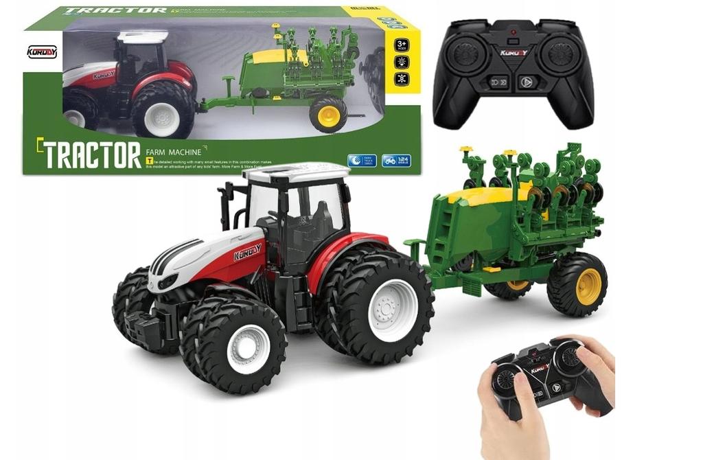 Large Remote Controlled Red Tractor Agricultural Machine Fun Little Farmer