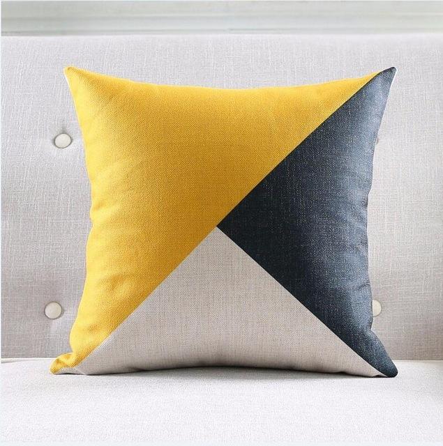 Design Nordic Geometric Striped Sofa Pillow Thick Linen Decorative Cushions