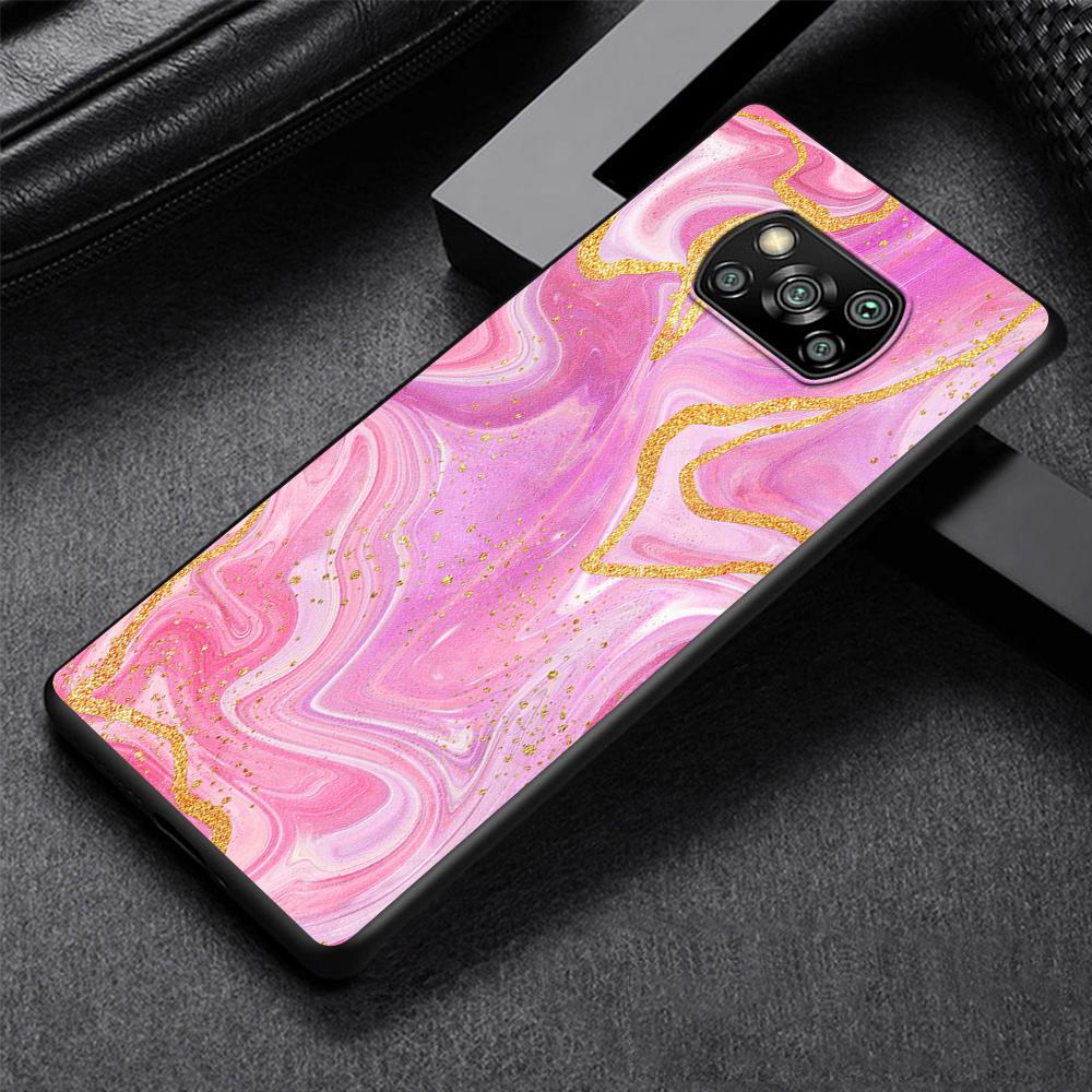 Color Luxury Marble Phone Case for Xiaomi Poco X3 NFC M3 X4 Pocophone F1 M4 Pro F3 GT Soft Silicone Black Cover Shell