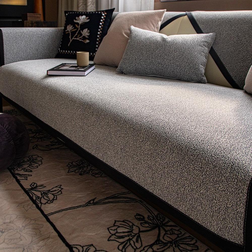 

Four Seasons Universal Light Luxury Sofa Cushion Advanced Sense 2024 New Non-slip Cover Imitation Hemp Backrest Armrest Cover 70*70cm