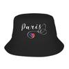 Paris Love Paris Flag Bucket Hat France Outdoor Fisherman Caps For Couple Vintage Fishing Sun Hats Soft Fold Printed Cap