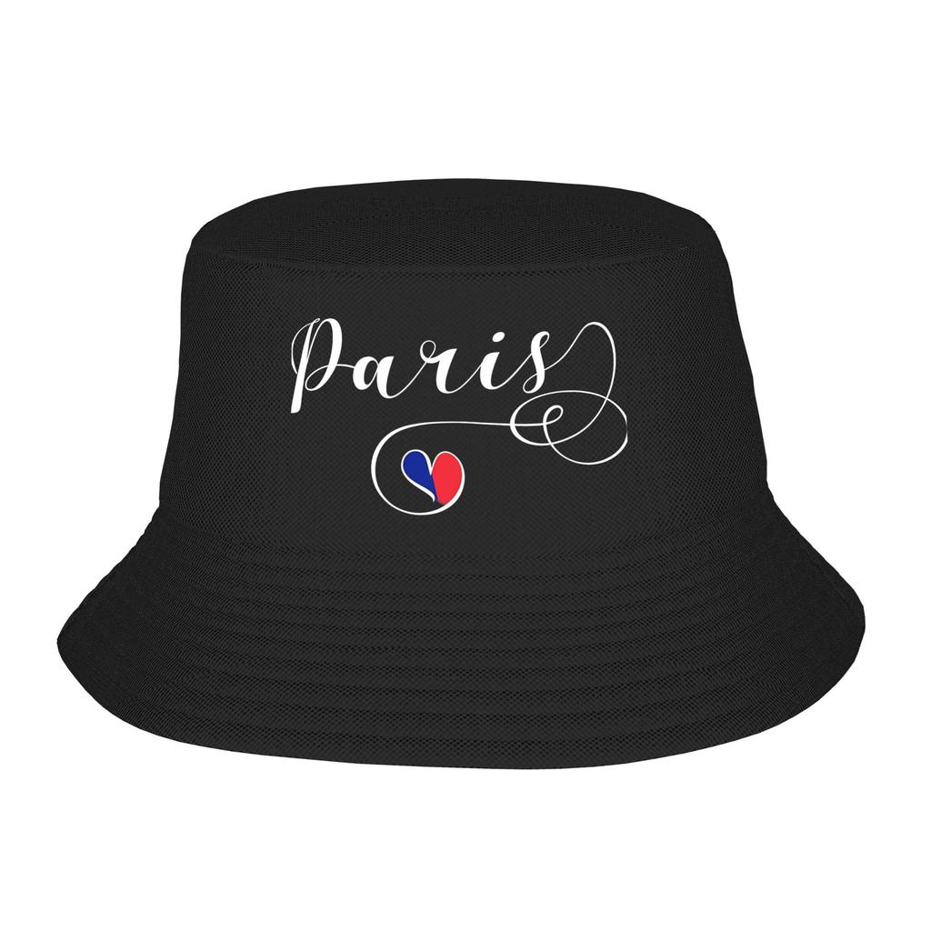 Paris Love Paris Flag Bucket Hat France Outdoor FisherUnisex Caps For Couple Vintage Fishing Sun Hats Soft Fold Printed Cap