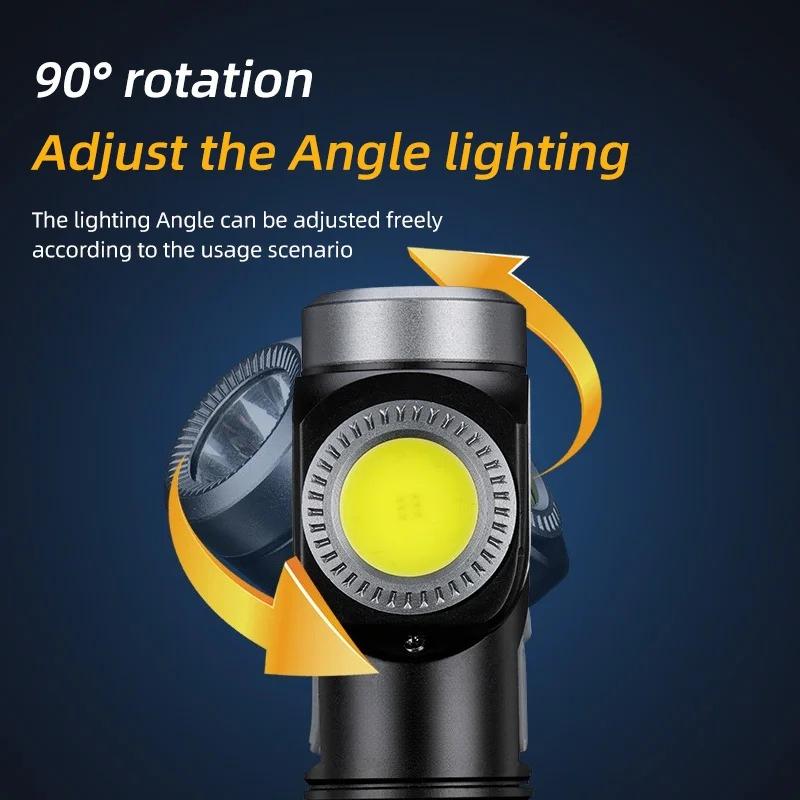 2-in-1 Led Flashlight 90°Twist swivel Headlamp Super Bright Camping Lamp Outdoor Working Hiking Emergency Headlight Magnet Torch