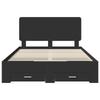 Storage Bed Frame with Headboard Black 140 X 190 Cm Particleboard