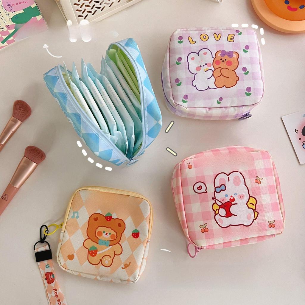 Korean Cute Cartoon Sanitary Napkin Storage Bag for Women