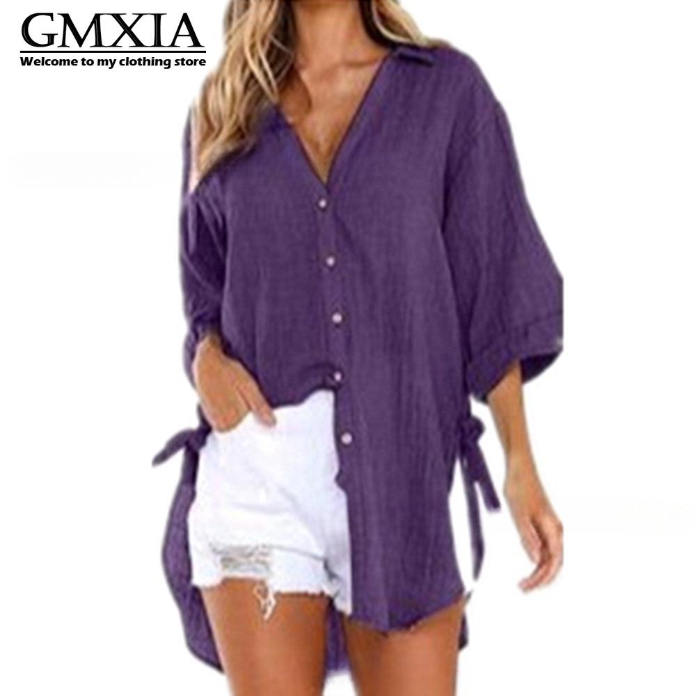 GMXIA Dámská móda Ležérní Volnočasové Jednobarevné S potiskem Dlouhý rukáv POLO Límec Halenky a Košile