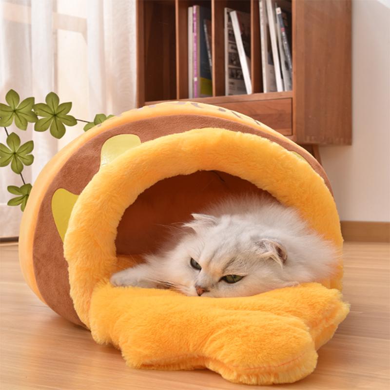 Hot honey pot nest cute cat nest Autumn and winter soft and comfortable thick warm cartoon pet nest