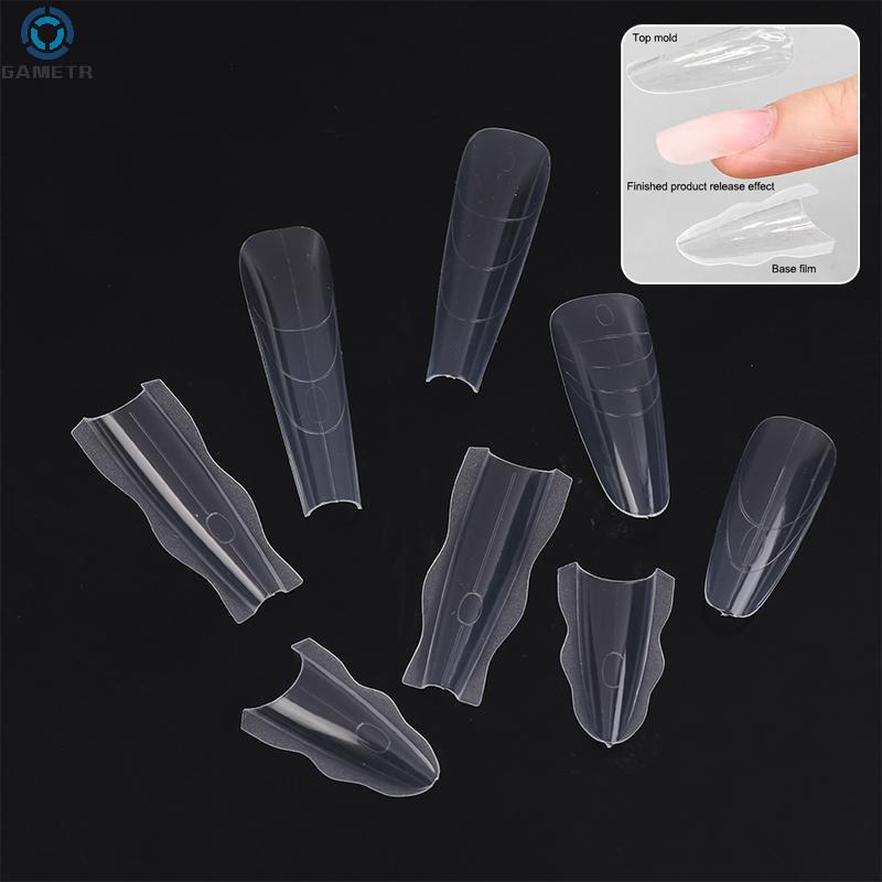 60Pcs Sandwich Nails Forms Nail Mold for Quick Nails Extension Plastic Nail Form Tools for Beginners Professionals Women