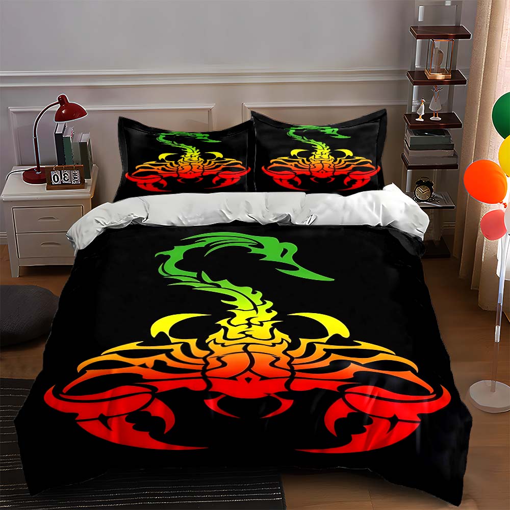 

Fiery scorpion silhouette Bedding Duvet cover sets Duvet covers Pillowcases gifts (1 * Duvet Cover 2 * Pillowcases, without duvet insert) 135x200cm