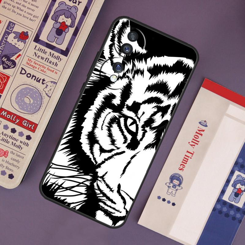 Tiger Sketch Art Case For Honor Magic 7 Pro 5 6 Lite Honor 200 Pro 50 70 90 X9b X9a X8b X8a X8 X9 X9c Cover