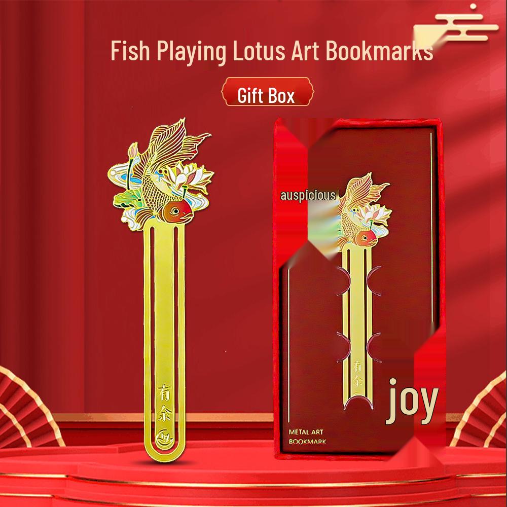 Koi Metal Art Bookmark - Chinese Style National Trend Creative Design, Perfect Gift for Teachers & Students, Gift Box Included