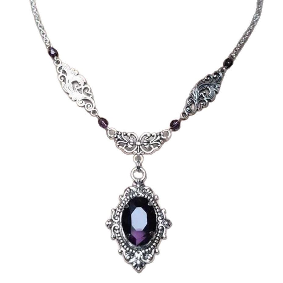 Gothic Steampunk Necklace With Geometric Alloy Pendant And Cross Chain For Women
