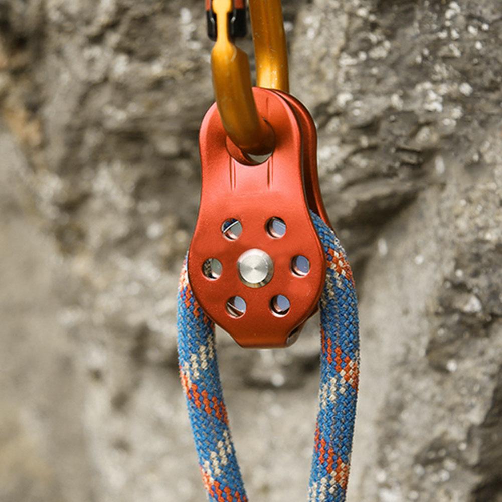 26KN Aluminium Alloy Heavy Duty Single Swivel Rope Pulley Block for 12mm Rope Climbing