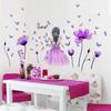 Flower Fairy Purple Colorful Flower Butterfly Home Decal Wall Decal Girl Bedroom DIY Children'S Room Kindergarten Party Mural