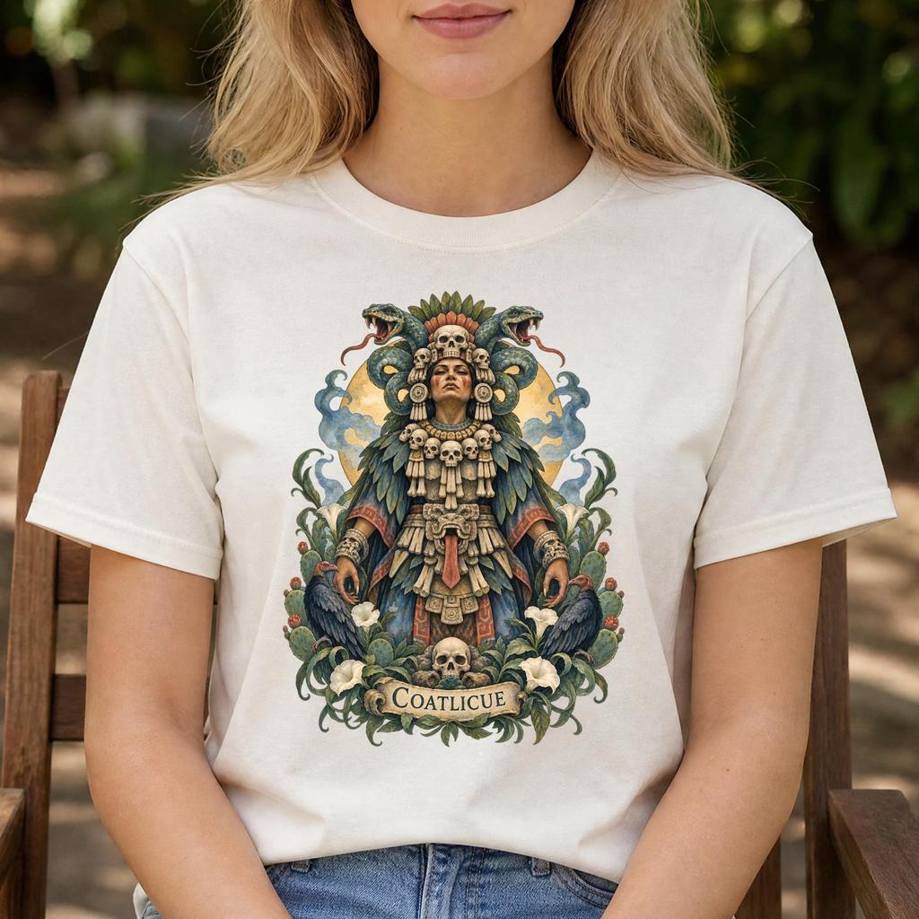 Tarot Coatlicue Shirt - Front or Back Print - American Mythology and Folklore Gift