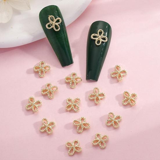 20Pcs Nail DIY Jewelry Hollow 3D Braid Art Bow Exquisite Alloy Japanese Nail Charm Decor