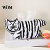 Cute Tissue Dispenser Box, Striped Cat Shape Dispenser, with Ample Interior Compact Box Container Space Vinyl Case, Decorative Durable Paper