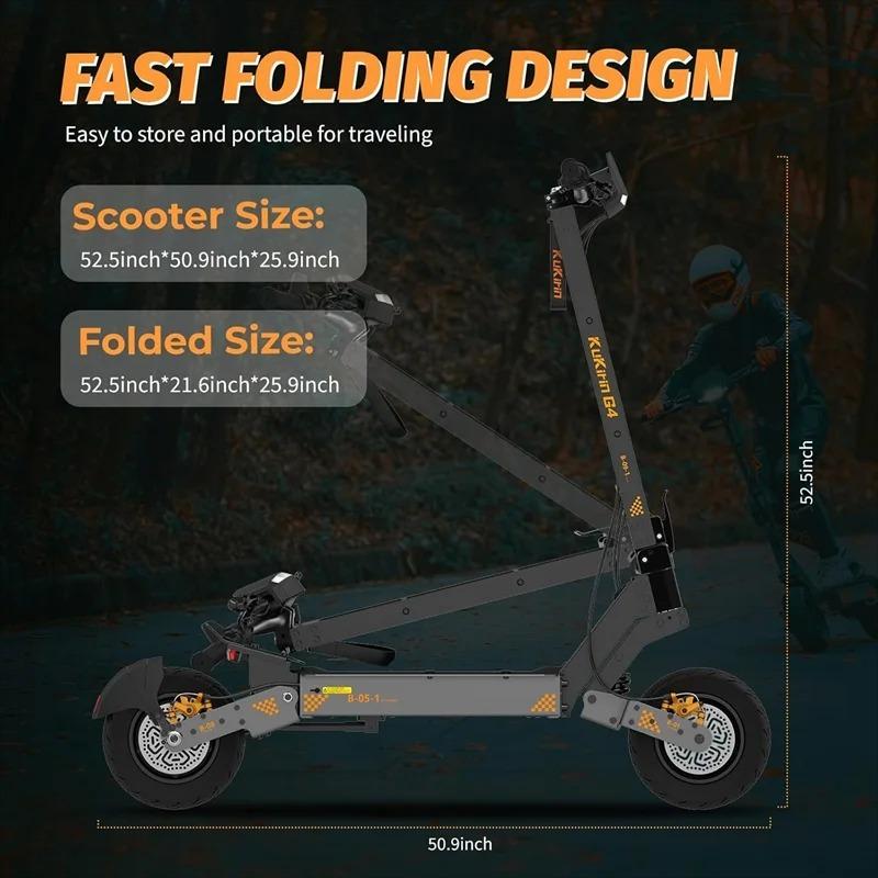 EU Lager KuKirin G4 Elektroroller 2000W Motor 60V 20Ah Akku 75km Top Reichweite 70km/h Max Geschwindigkeit 11" Offroad Vakuumreifen