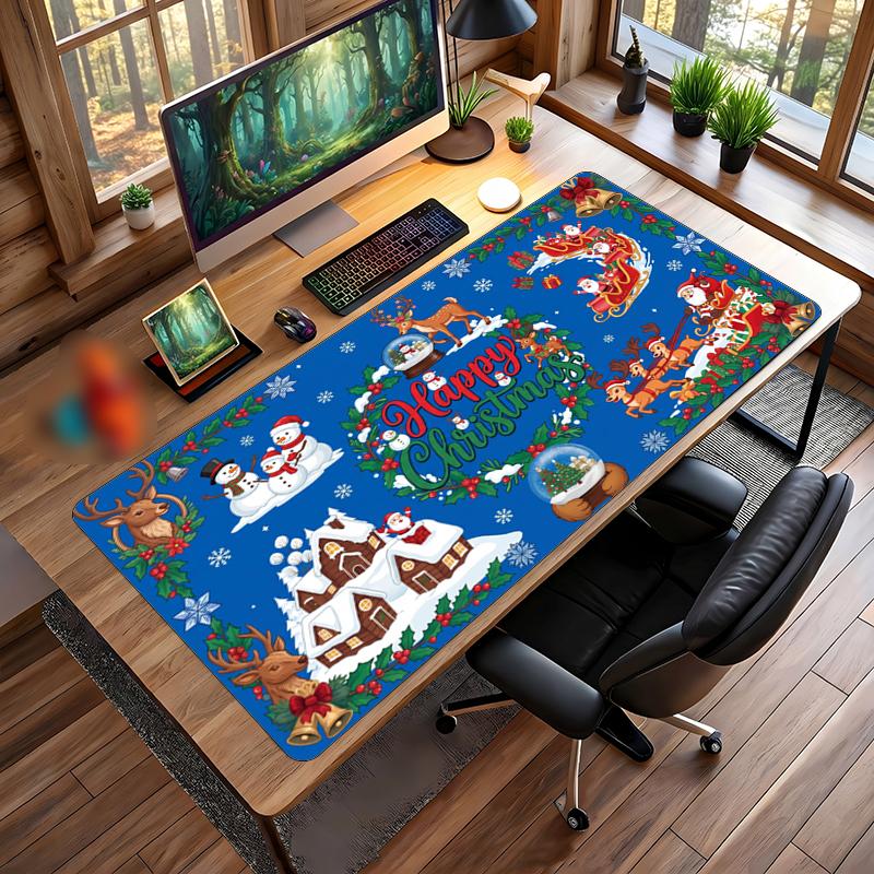 Christmas Printed Mouse Pad Non Slip Desk Mat For Office Gaming Home Use Holiday Gift