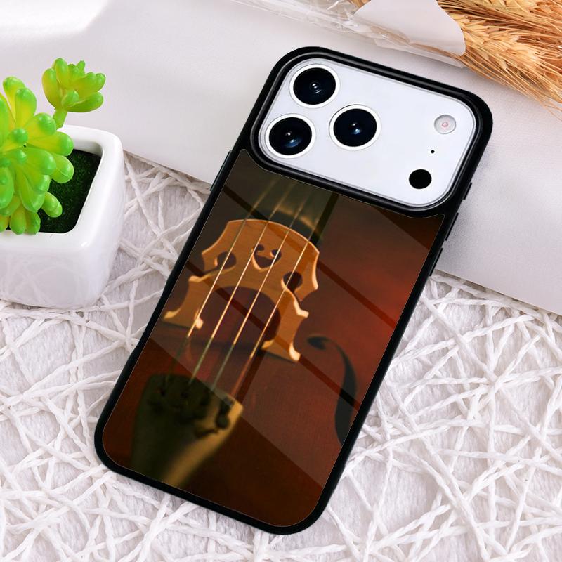 Wood Cello Violin Shockproof Phone Case for iPhone 17 Air 16e 15 11 12 14 13 Pro Max Cover Coque