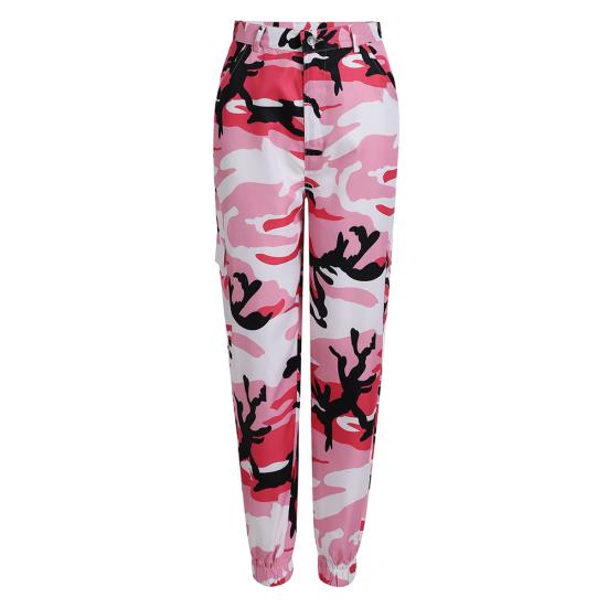 Casual Women Camouflage Printed Middle Waist Jogger Harem Pants Long Trousers