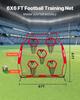 1828.8x1828.8mm Football Trainer Throwing Net, Training Throwing Target Practice Net with 5 Target Pockets, Knotless Net Includes Straps and Portable