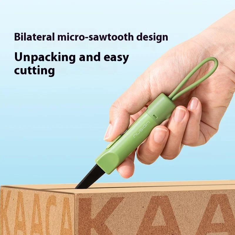 1 ks Magnetický Mini Box Cutter Přenosný Zatahovací Čepel Otvírák na Dopisy Papír Odolný ABS Materiál pro Kancelářské Domácí Použití