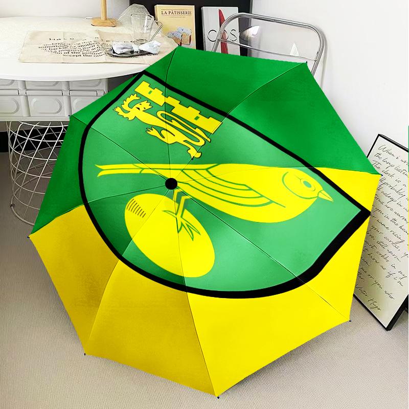 Nor-wich Football Club Crest Umbrella 8-Frame for Travel, Camping, Casual Lightweight Portable Umbrella, Essential for Every Family Holidays Gift