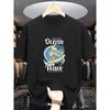 Men's Short Sleeve T-Shirt - Surf & Ocean Wave Print Round Neck Casual Summer Beachwear Surfing T-Shirt for Surf Lifestyle