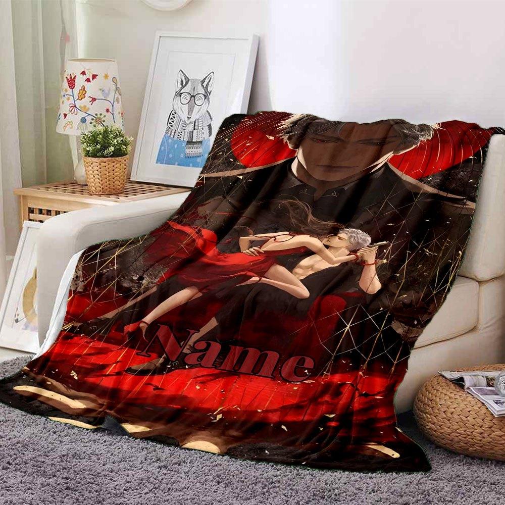 Passionate Embrace In Red Cozy Customizable Blanket Personalized Name Ultra Soft Throw For Sofa Couch Office Bed Picnics For All Occasions Warmthful