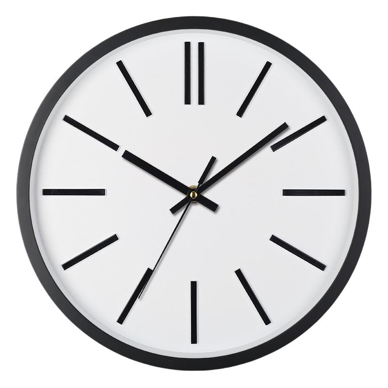 12 Inch Simple  Wall Clock Mute Does Not Tick Round Three-dimensional Wall Hanging Clock for Study Classroom Living Room School