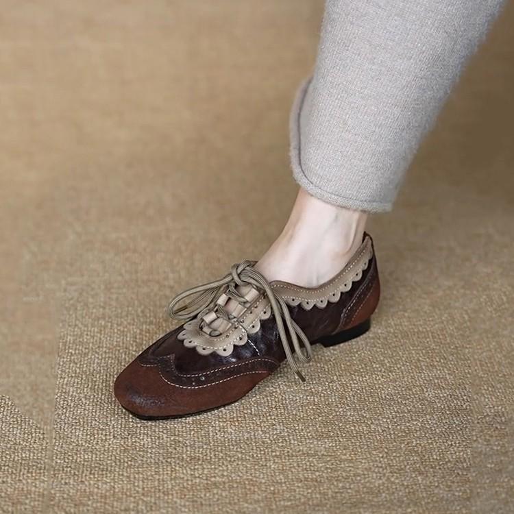 Old Money Style Casual German Training Shoes For Women With Lace Up Soft Sole, Comfortable Spring Single Shoes