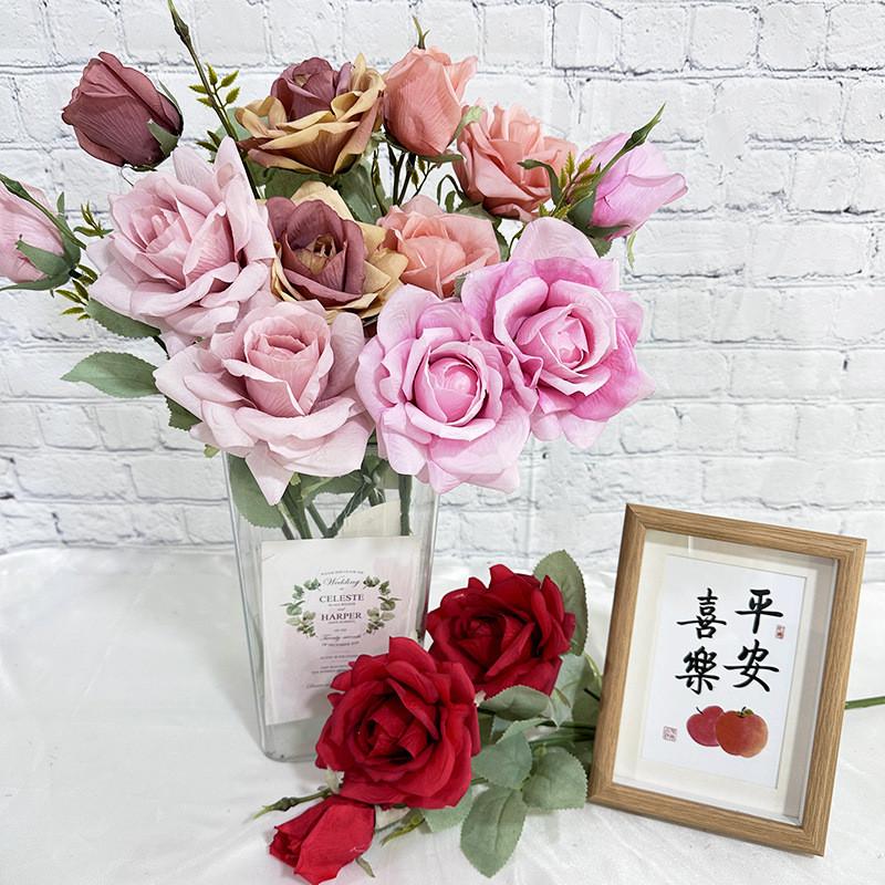 Rose Artificial Flower Wedding Restaurant Hotel Desktop Ornament Decoration