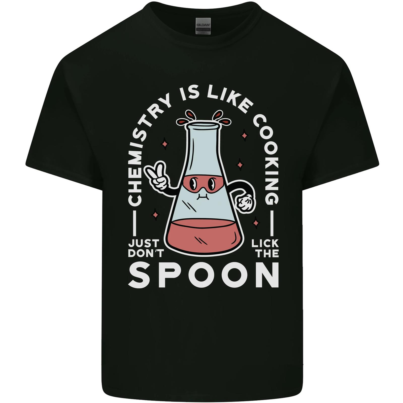 Chemistry Is Like Cooking Fun Science Cotton Mens T-Shirt- M
