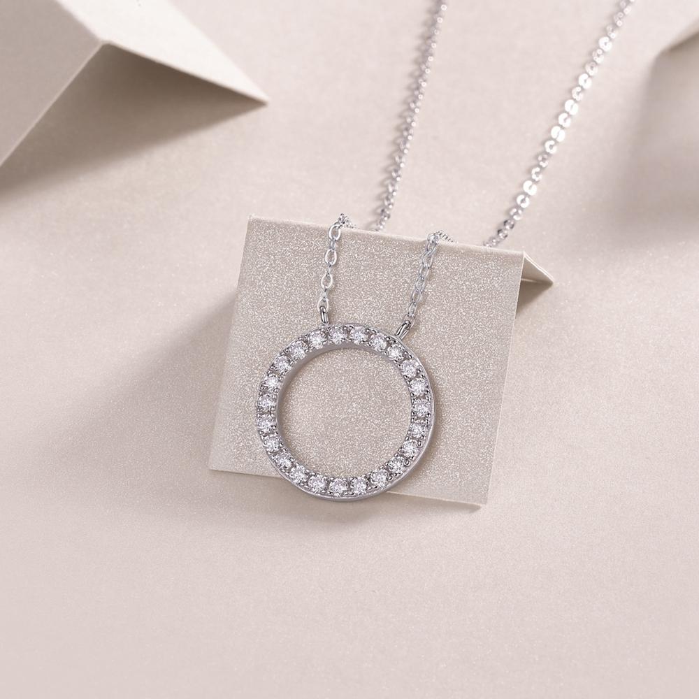 Vinregem 925 Sterling Silver VVS1 3EX D Color Round Cut Real Moissanite Diamond Gemstone Fashion Pendant Necklace Fine Jewelry GRA