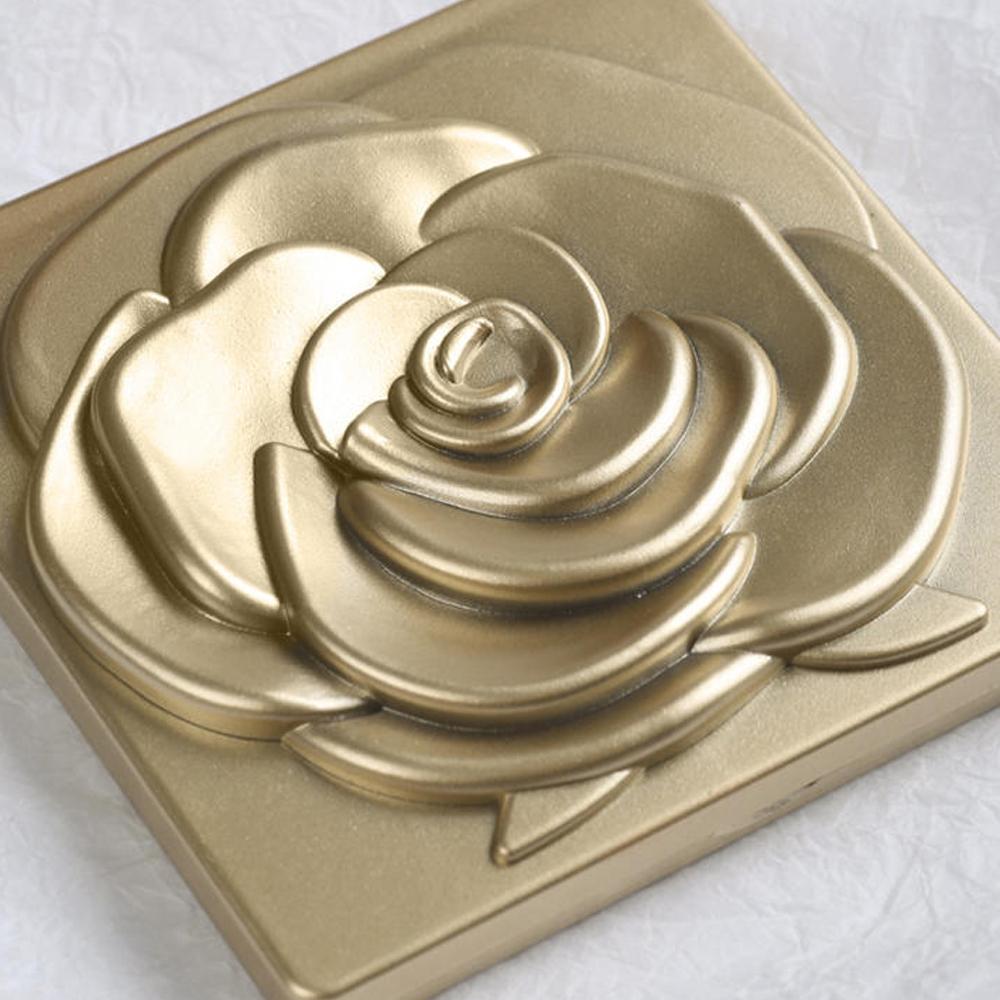 7cm Square Rose Mirror with Storage Bag Lady Portable Handheld Folding Mirror Dressing Table Makeup Accessories