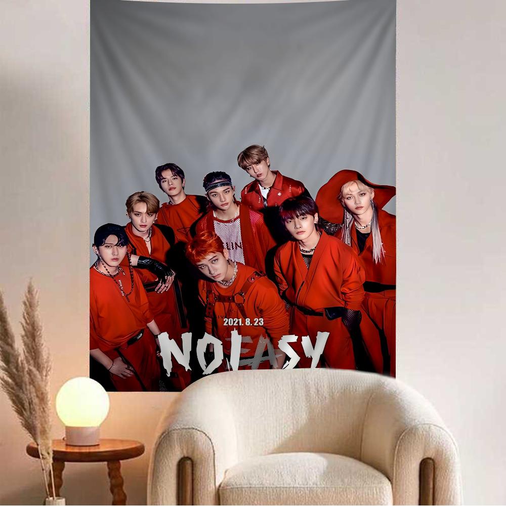 K-kpop Stray Kids Printed Large Wall Tapestry Cheap Hippie Wall Hanging Bohemian Wall Tapestries Mandala Home Decor