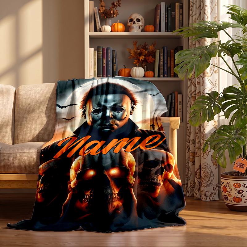 Michael Myers Custom Flannel Blankets Soft Warm Cozy Throws for Home Decor Holiday Gifts