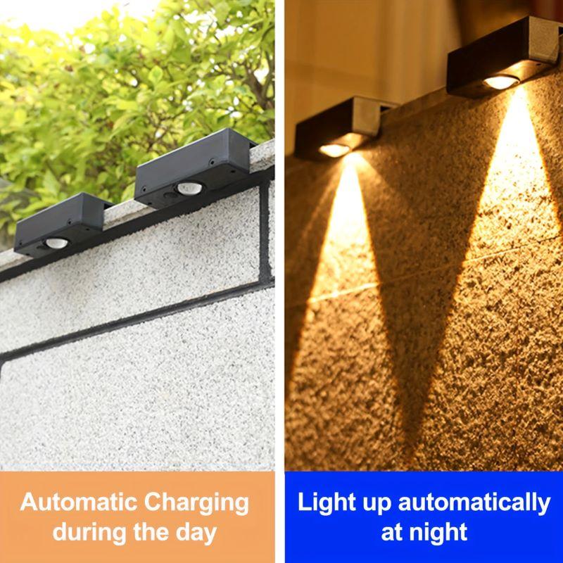 1/2/4 Solar Outdoor Wall Lights IP65 Waterproof Suitable for Backyard Fence Garden Swimming Pool Holiday Decoration