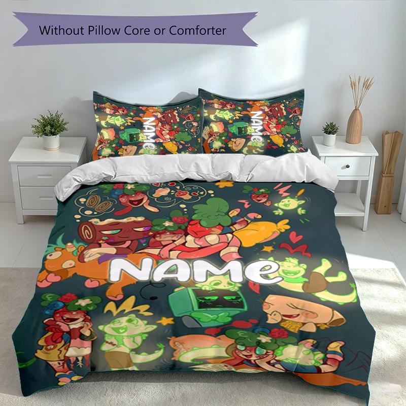 3pcs Custom Name Game Dandy's World Bedding Set,Includes 1 Duvet Cover and 2 Pillowcases,All-season Bedroom Decor