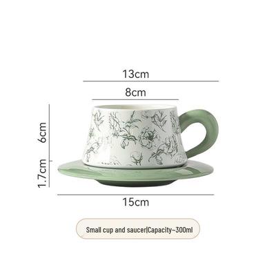 Changqi Rose Queen Keramik Latte Art Kaffeetasse und Untertasse Set