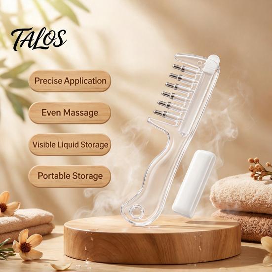 Scalp Applicator Comb 1/2Pcs Hair Oil Comb, Transparent Essence Dispenser Tool, Massage for Men Women Care Tool