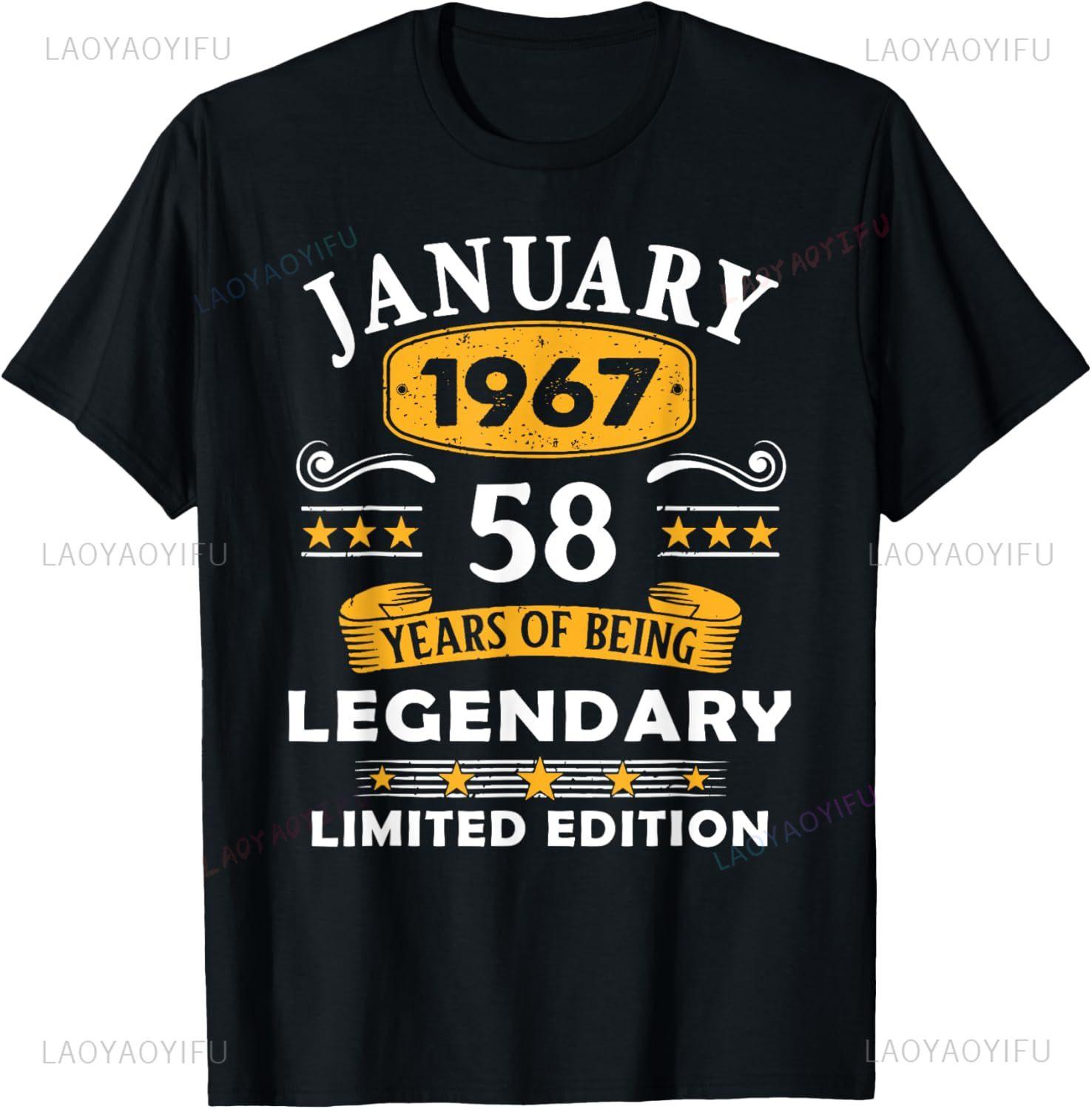

Vintage Legend Born in 1967 58th Birthday Tee 58 Years Old T-Shirt Short Sleeve Casual Individuality Camisas Streetwear 4XL